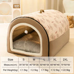 Caseta acogedora para perros lavable para invierno