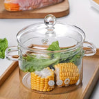 Cazo de cristal transparente con asas (1360 ml)