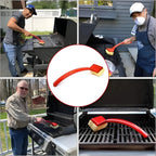 Cepillo de vapor con mango extendido para barbacoa — Almohadilla de fregado resistente