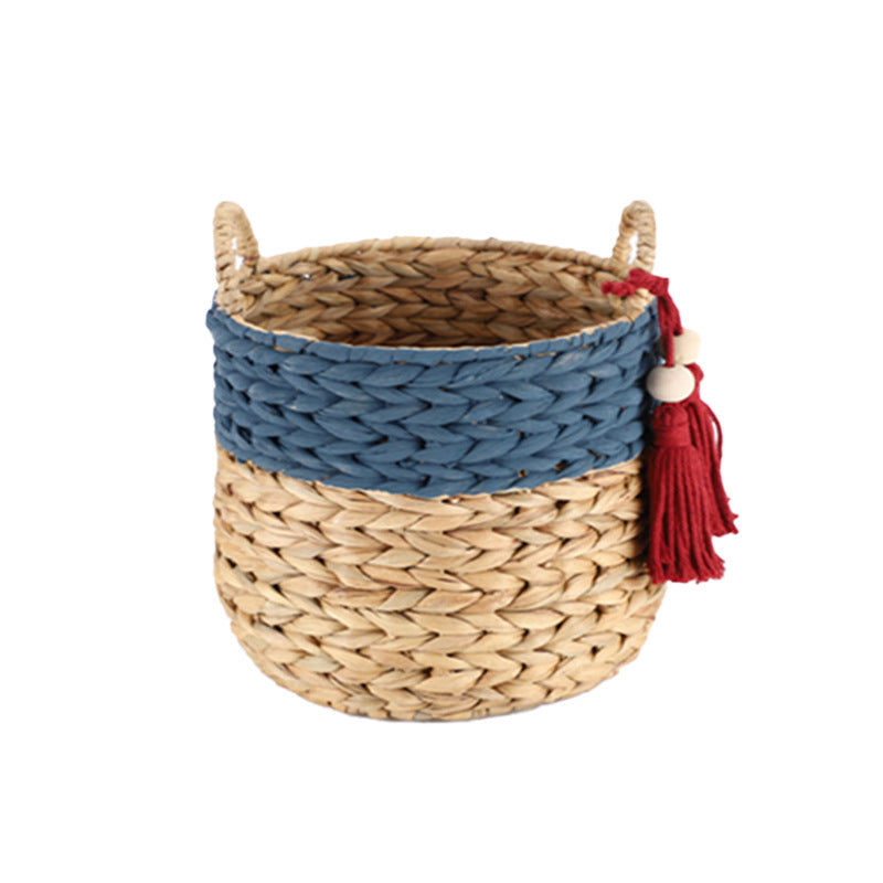 Cesta con cordón y borla decorativa