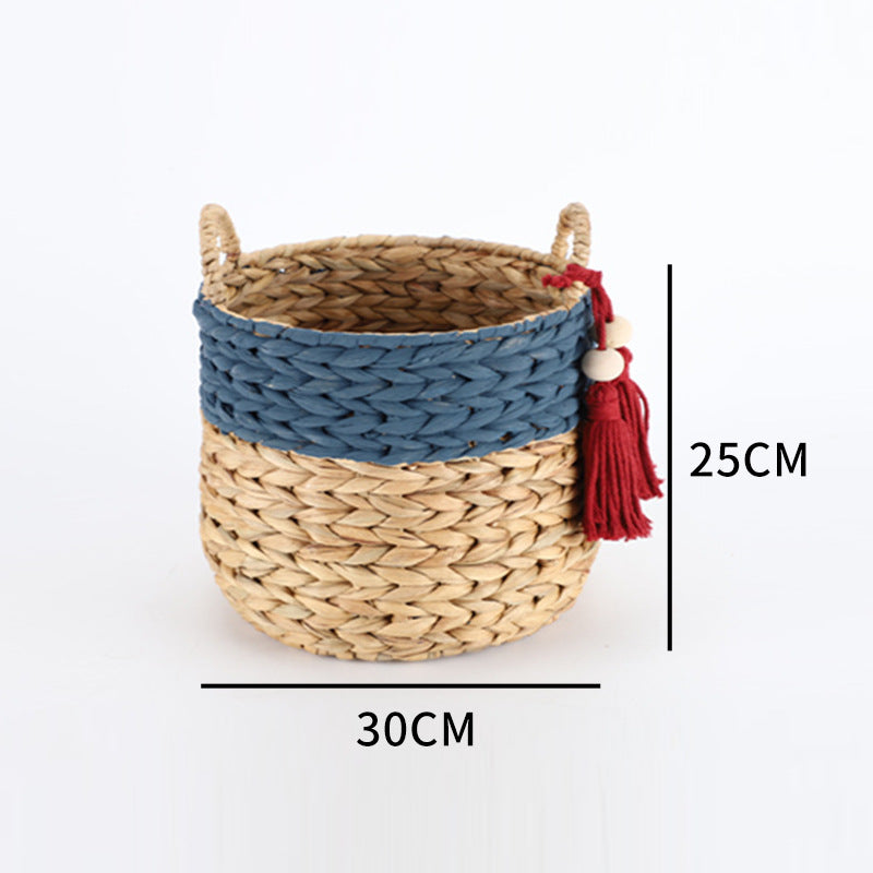 Cesta con cordón y borla decorativa