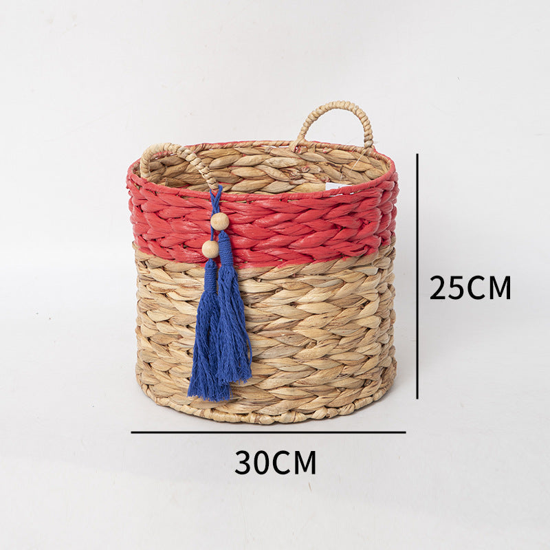 Cesta con cordón y borla decorativa