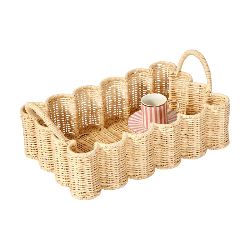 Cesta de diseño ondulado artesanal