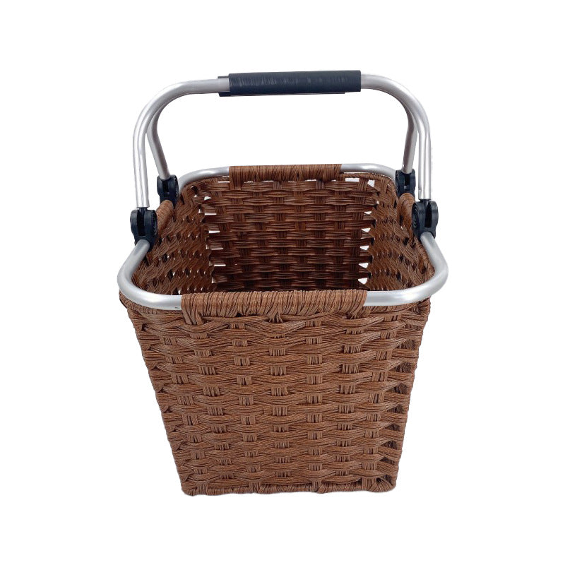 Cesta de la compra de aluminio y mimbre