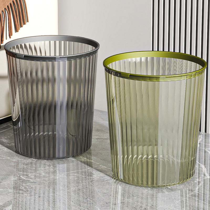 Cesta decorativa con textura acanalada