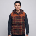 Chaleco acolchado con capucha para hombre - Cuadros escoceses