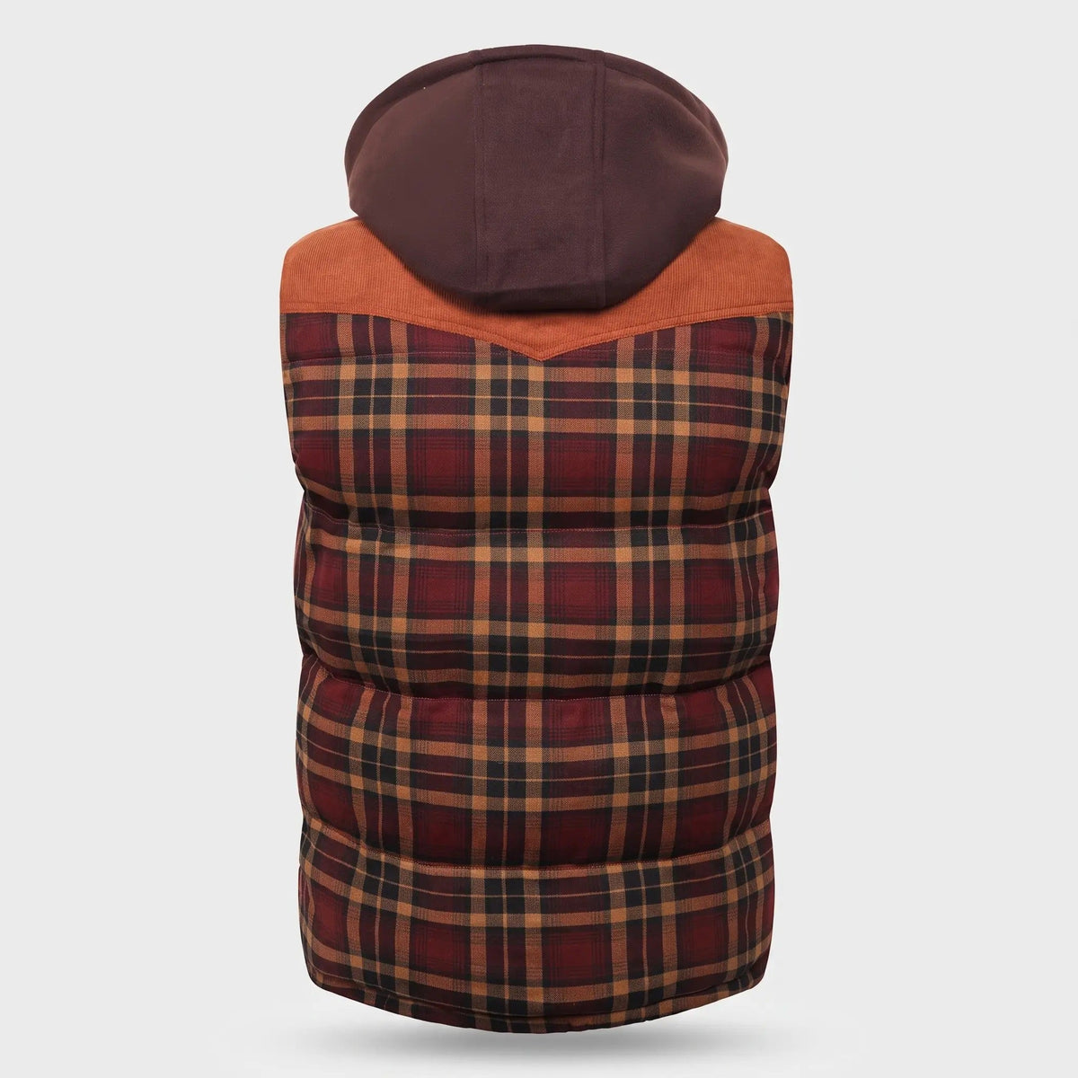 Chaleco acolchado con capucha para hombre - Cuadros escoceses