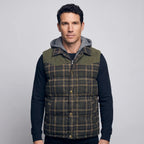 Chaleco acolchado con capucha para hombre - Cuadros escoceses