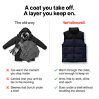 Chaleco acolchado de plumón para hombre - Chaleco sin mangas con bloques de color, 700 fill power