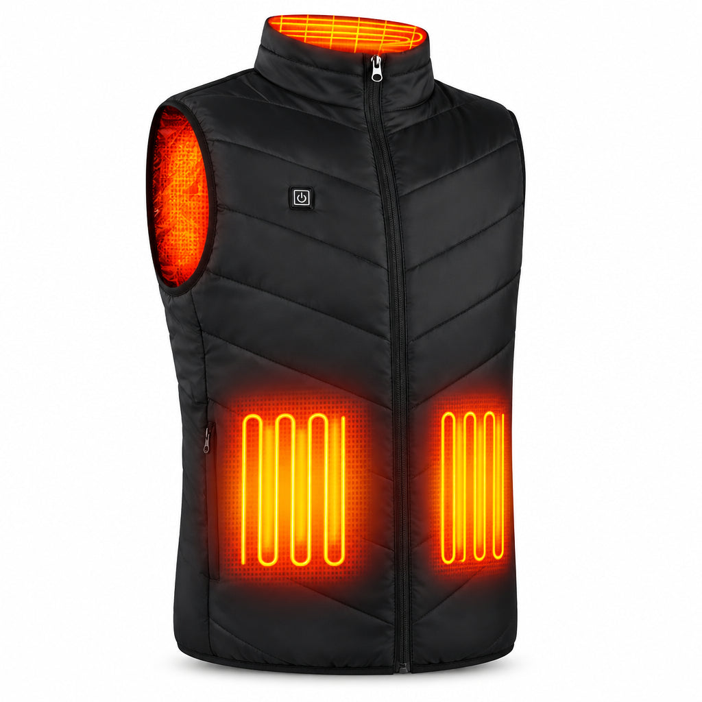 Chaleco calefactable recargable por USB con ajuste regulable para uso exterior, unisex