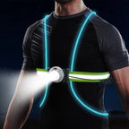 Chaleco de seguridad reflectante ReflectGlow para running – Recargable por USB – 6 colores de luz LED – Impermeable y aj
