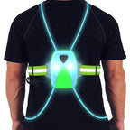 Chaleco de seguridad reflectante ReflectGlow para running – Recargable por USB – 6 colores de luz LED – Impermeable y aj