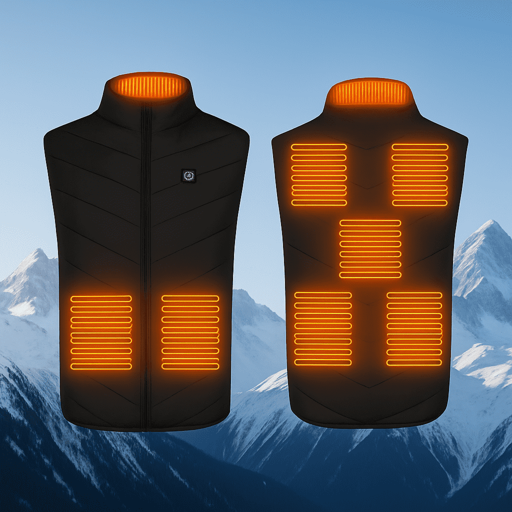 Chaleco térmico unisex con 3 niveles de calor en espalda, abdomen y cuello, alimentado por batería USB, poliéster con fo