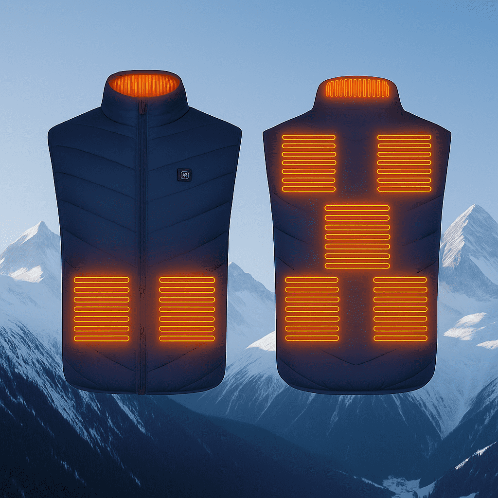 Chaleco térmico unisex con 3 niveles de calor en espalda, abdomen y cuello, alimentado por batería USB, poliéster con fo