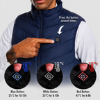 Chaleco térmico unisex con 3 niveles de calor en espalda, abdomen y cuello, alimentado por batería USB, poliéster con fo