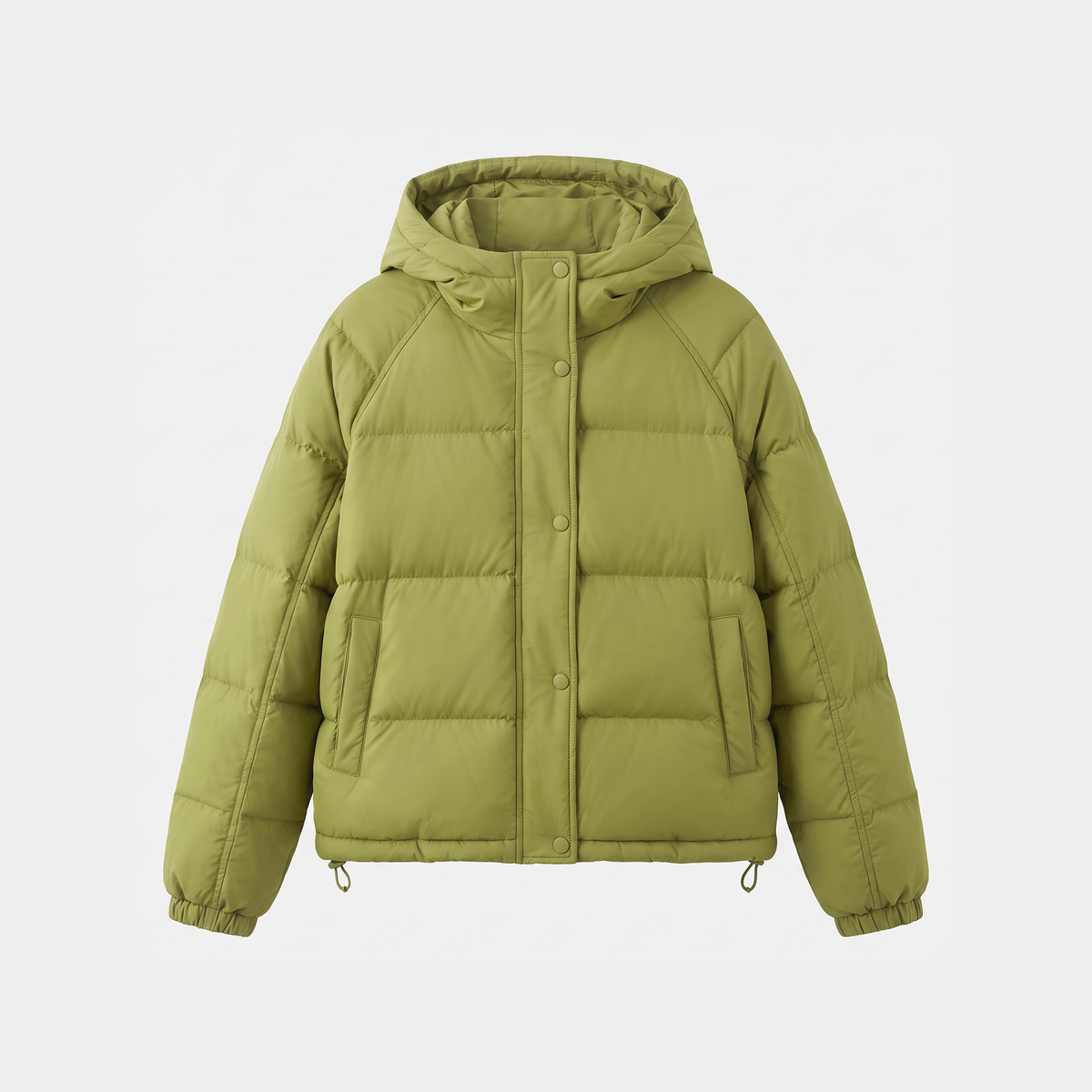 Chaqueta acolchada de plumón para mujer con capucha corta para invierno