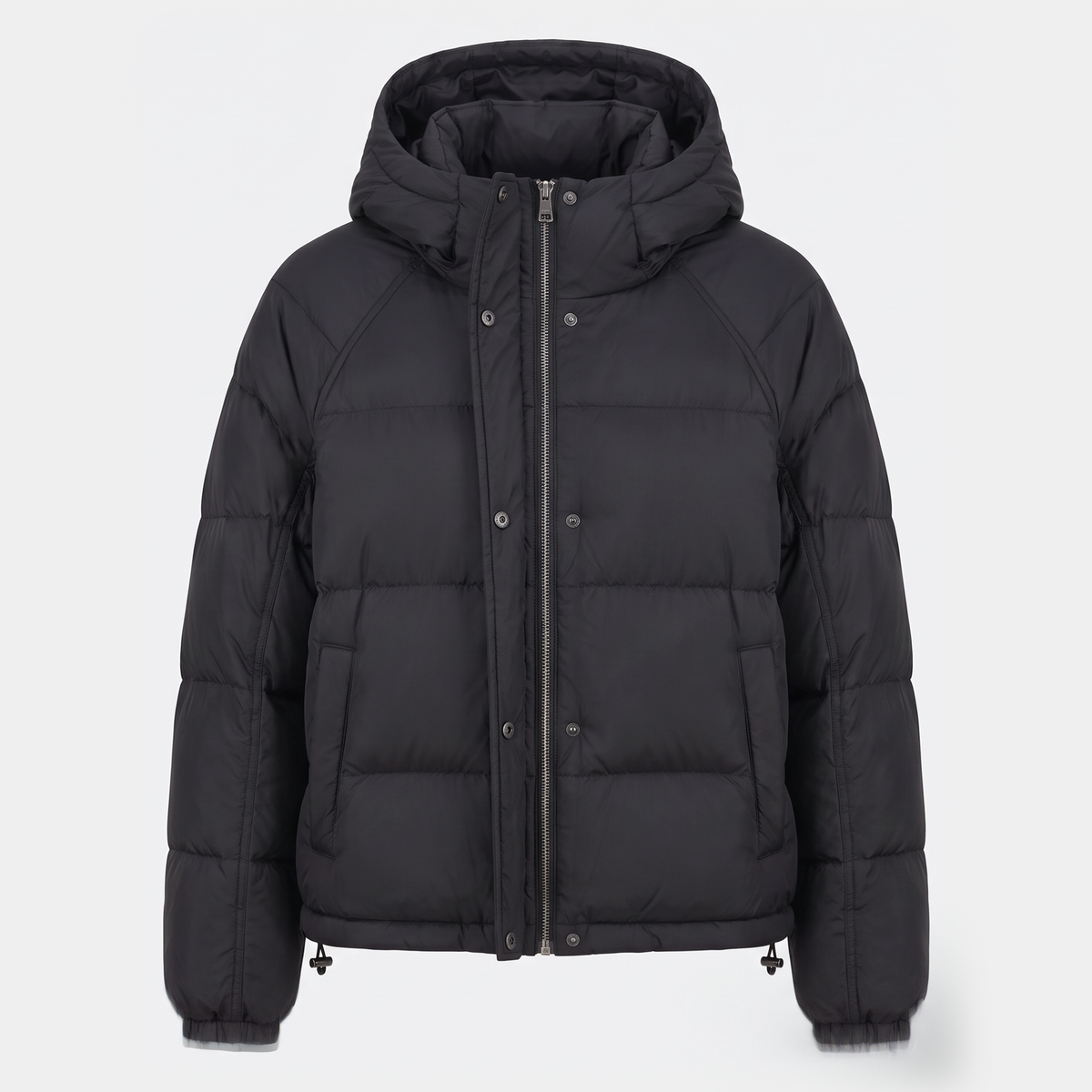 Chaqueta acolchada de plumón para mujer con capucha corta para invierno