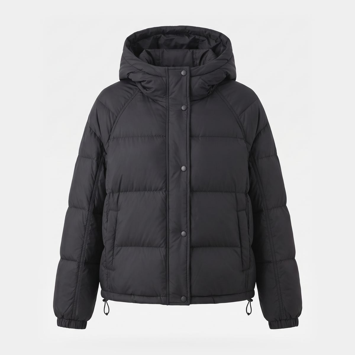 Chaqueta acolchada de plumón para mujer con capucha corta para invierno