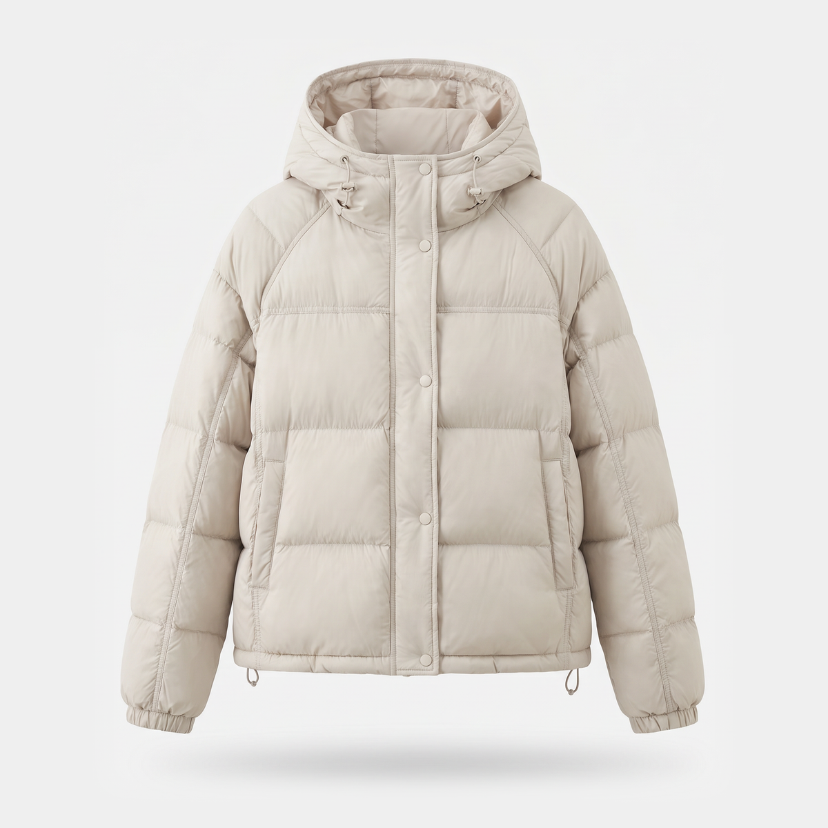 Chaqueta acolchada de plumón para mujer con capucha corta para invierno