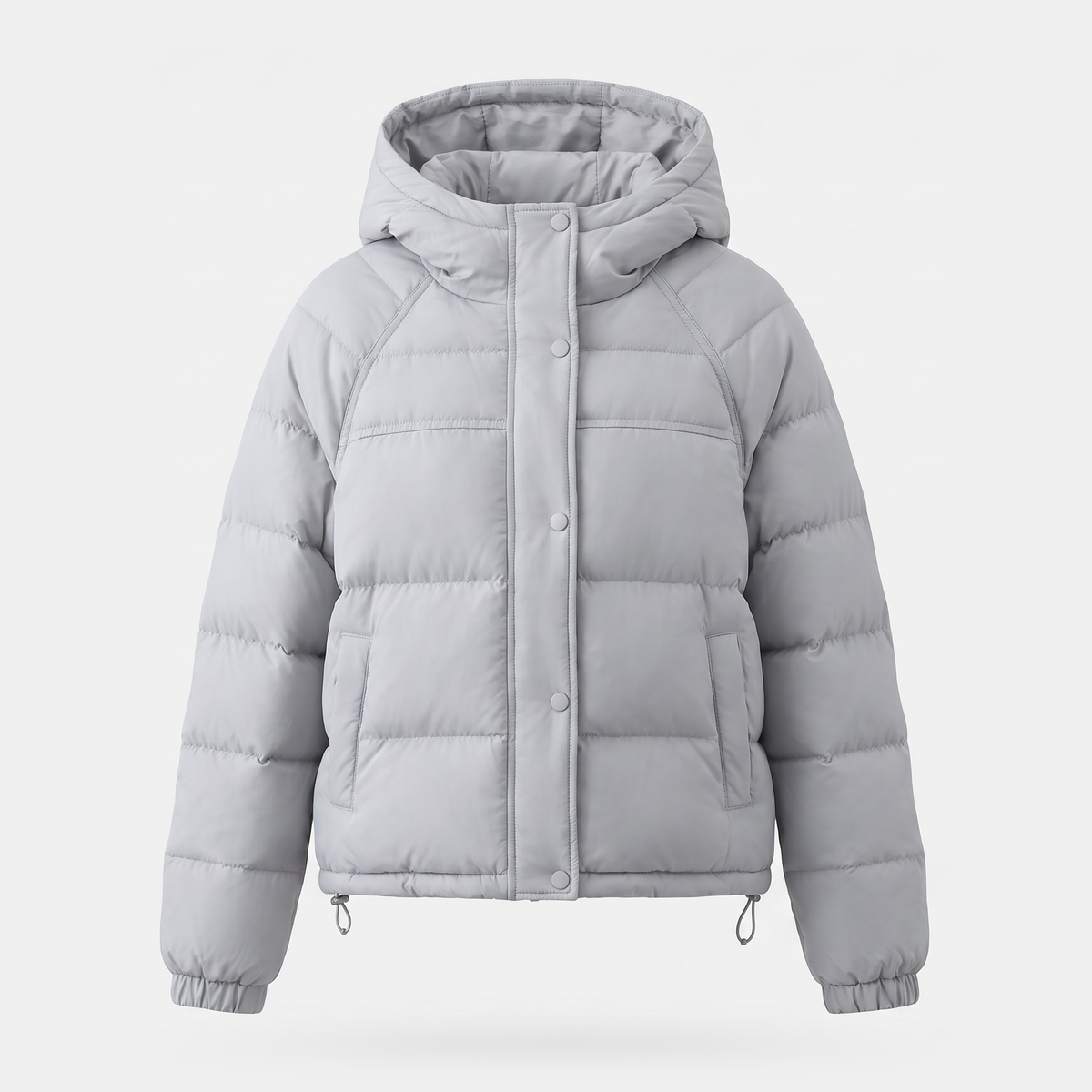 Chaqueta acolchada de plumón para mujer con capucha corta para invierno