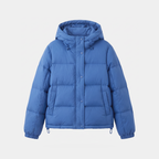 Chaqueta acolchada de plumón para mujer con capucha corta para invierno