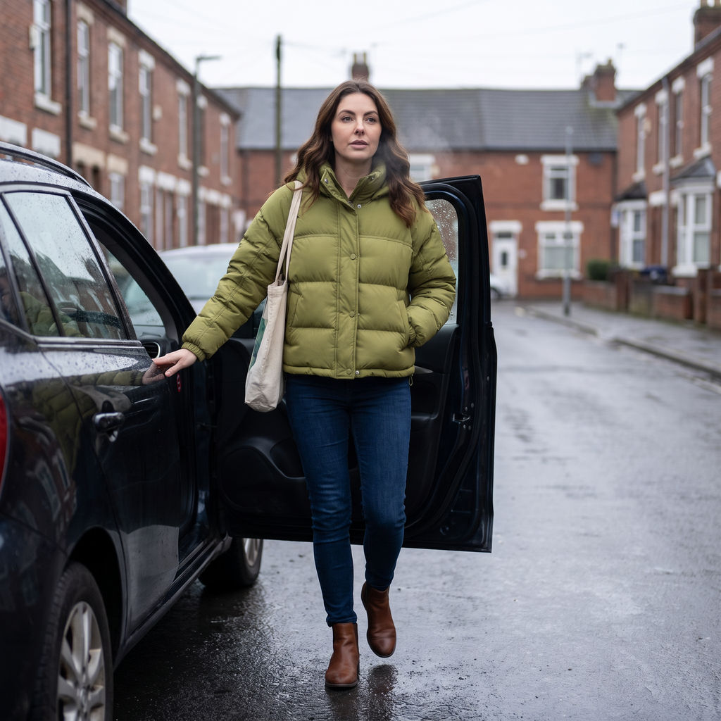 Chaqueta acolchada de plumón para mujer con capucha corta para invierno
