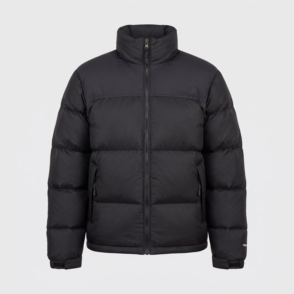 Chaqueta acolchada de plumón para hombre - Diseño color block, 700 fill power