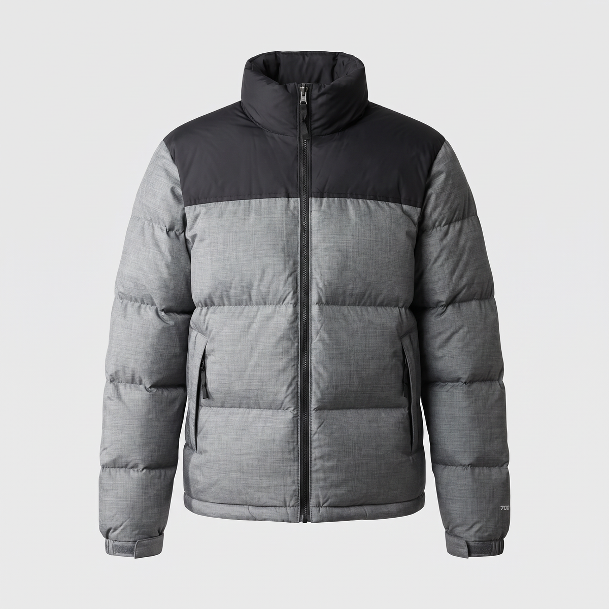 Chaqueta acolchada de plumón para hombre - Diseño color block, 700 fill power