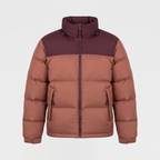 Chaqueta acolchada de plumón para hombre - Diseño color block, 700 fill power