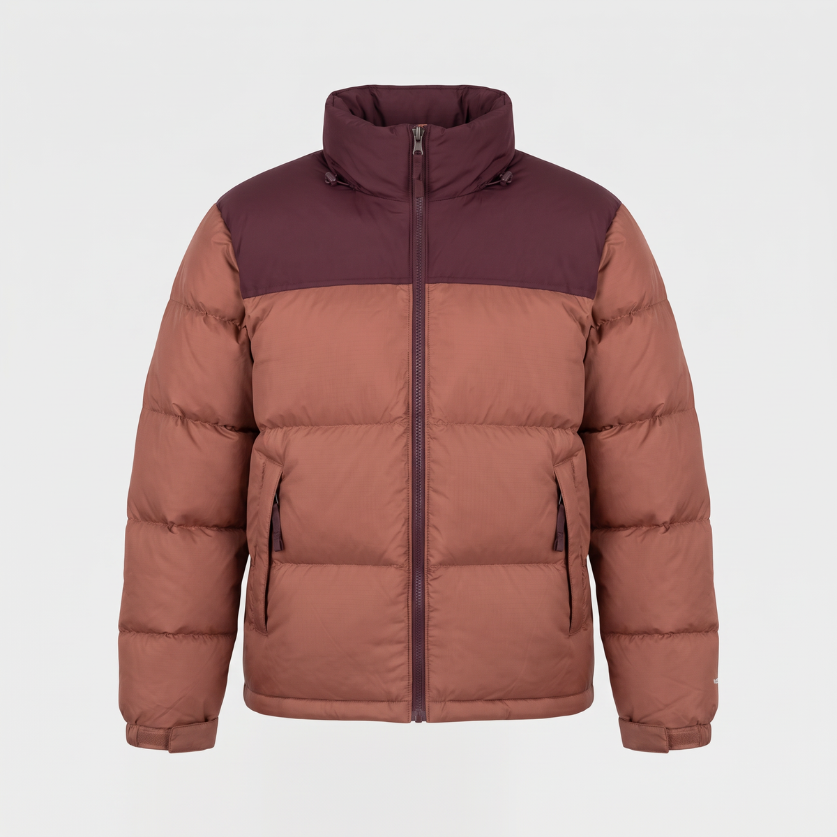 Chaqueta acolchada de plumón para hombre - Diseño color block, 700 fill power