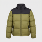 Chaqueta acolchada de plumón para hombre - Diseño color block, 700 fill power