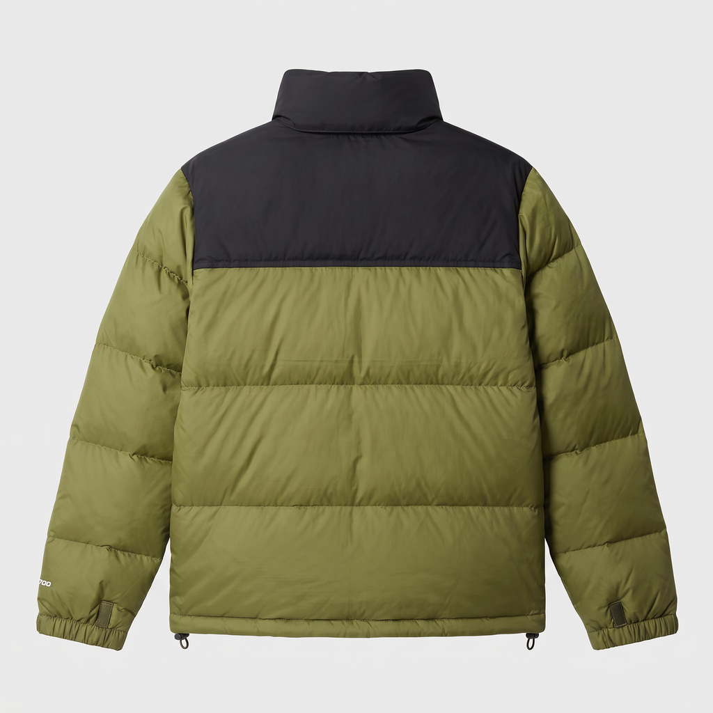Chaqueta acolchada de plumón para hombre - Diseño color block, 700 fill power