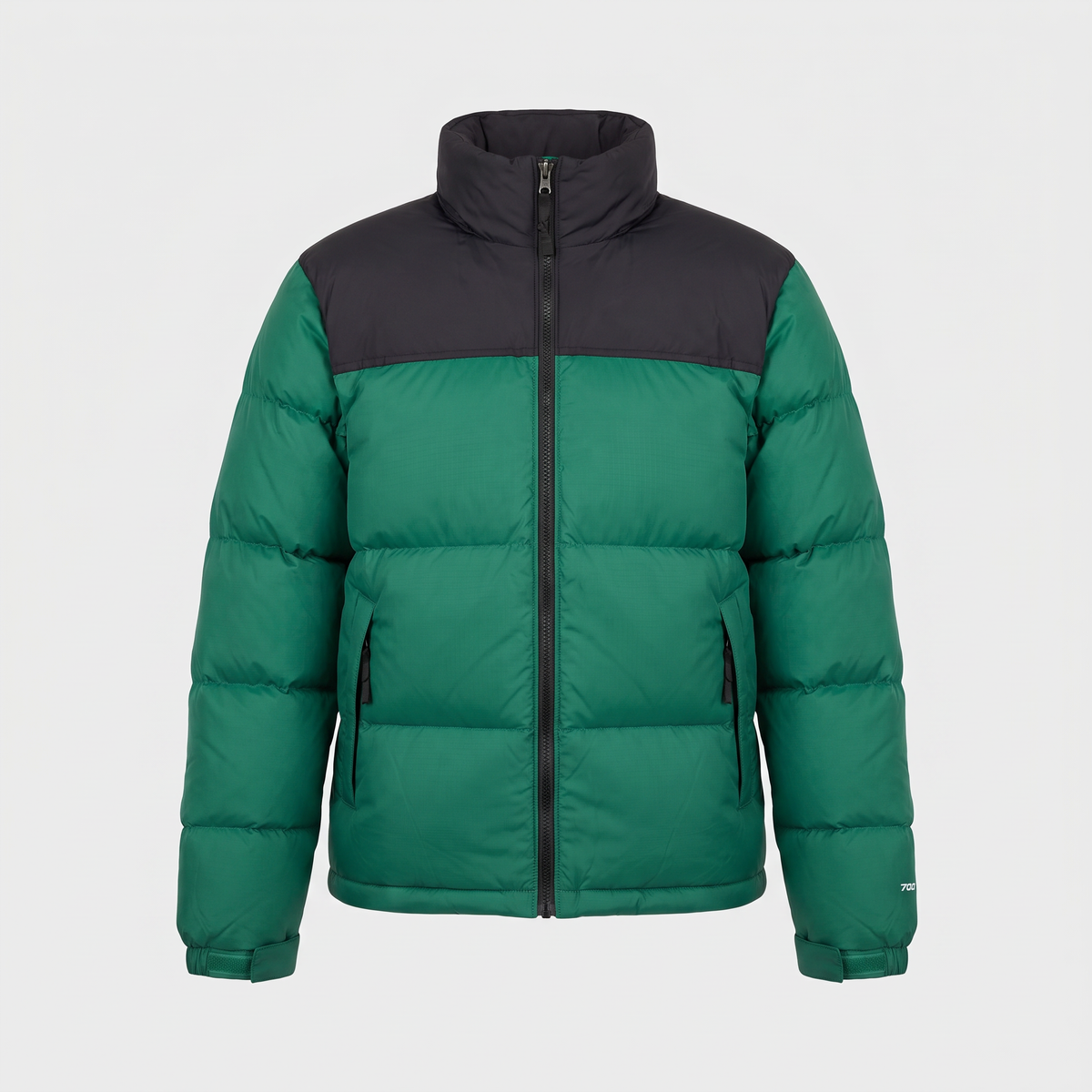 Chaqueta acolchada de plumón para hombre - Diseño color block, 700 fill power