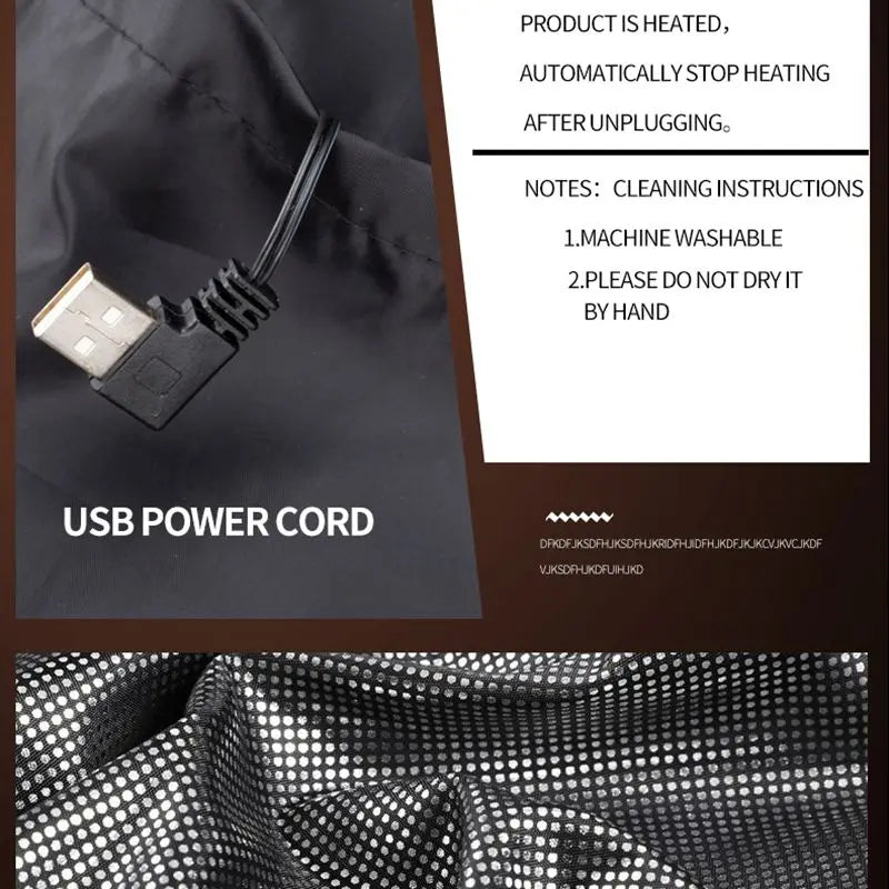 Chaqueta calefactable con 9 zonas de calor y tecnología de grafeno
