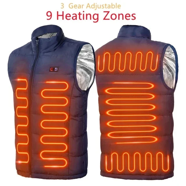 Chaqueta calefactable con 9 zonas de calor y tecnología de grafeno