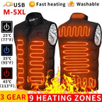 Chaqueta calefactable con 9 zonas de calor y tecnología de grafeno