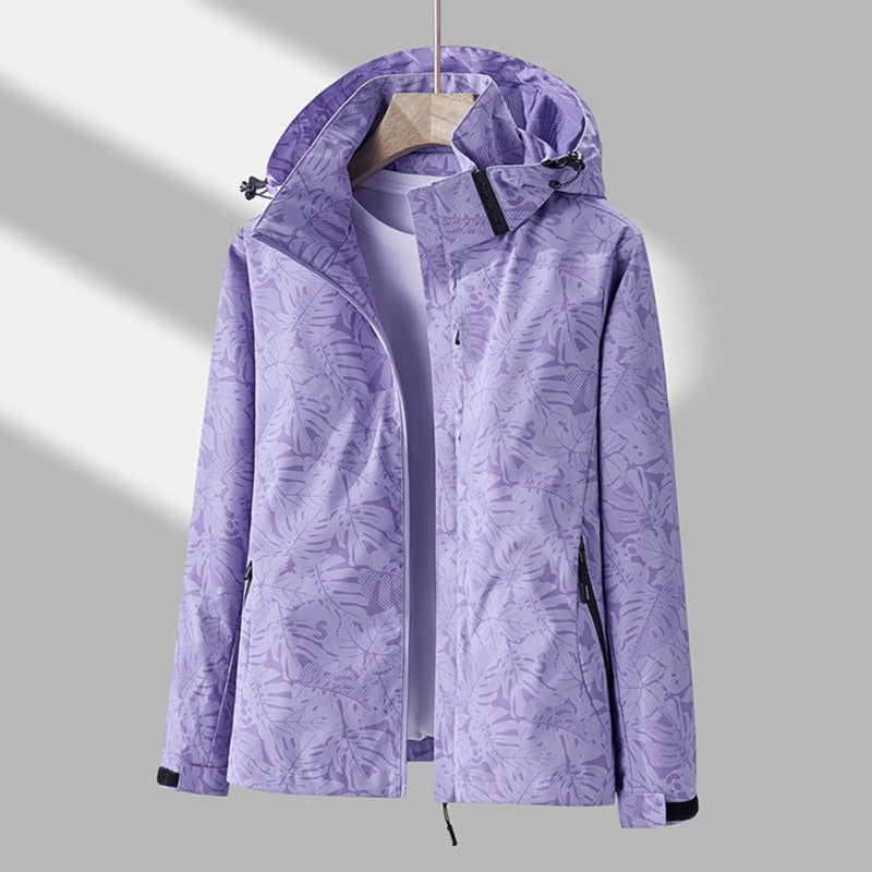 Chaqueta con capucha impermeable y cortavientos para mujer