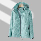 Chaqueta con capucha impermeable y cortavientos para mujer