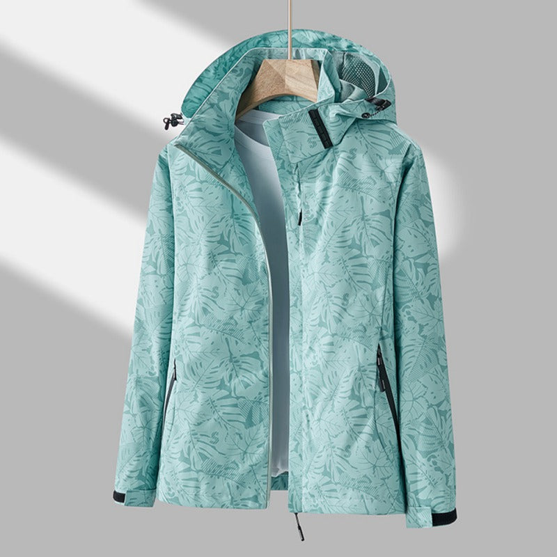Chaqueta con capucha impermeable y cortavientos para mujer