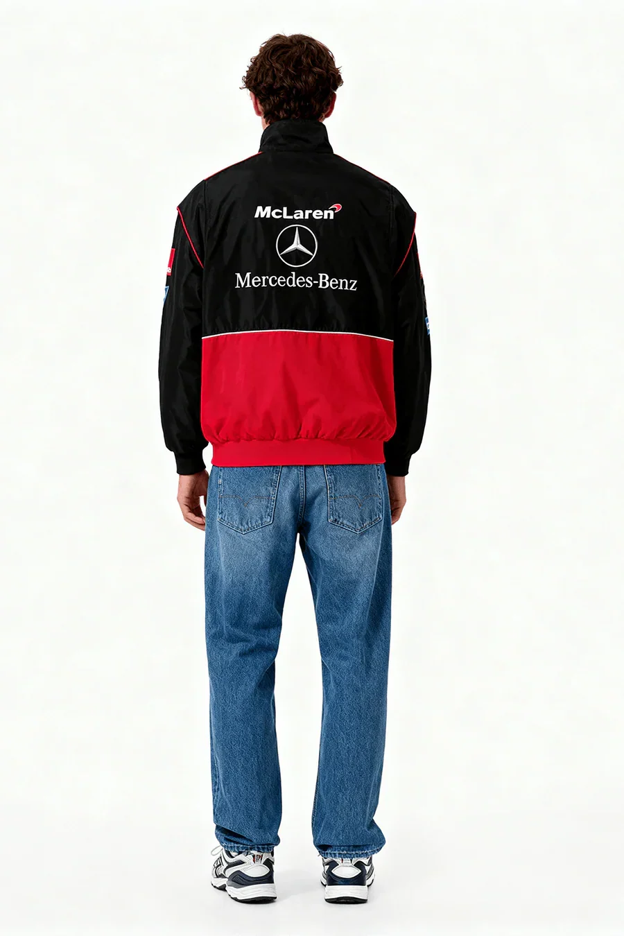 Chaqueta de carreras McLaren x Mercedes-Benz Vintage – Edición Roja – Unisex – Retro
