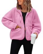 Chaqueta de forro polar para mujer con bolsillos prácticos