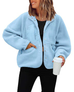 Chaqueta de forro polar para mujer con bolsillos prácticos