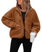 Chaqueta de forro polar para mujer con bolsillos prácticos