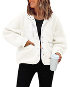 Chaqueta de forro polar para mujer con bolsillos prácticos