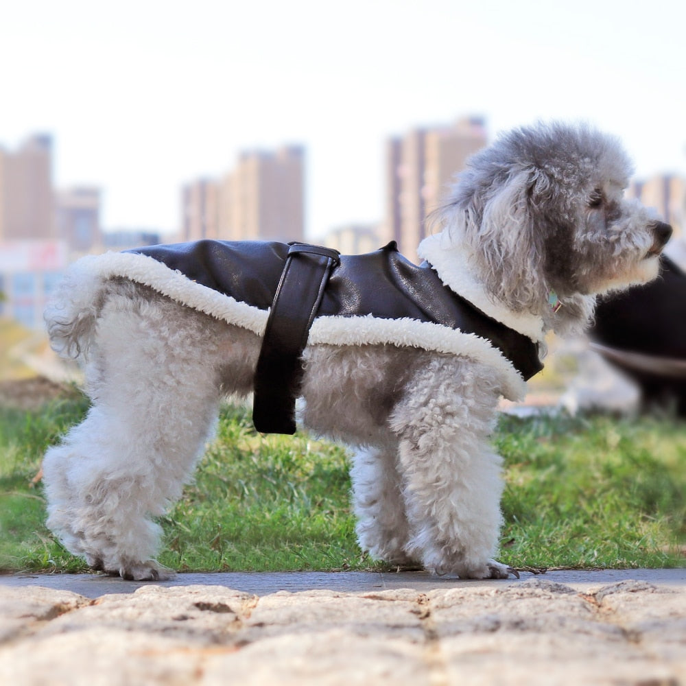 Chaqueta de piel sintética para mascotas