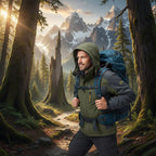 Chaqueta impermeable con capucha para hombre — Forro polar térmico