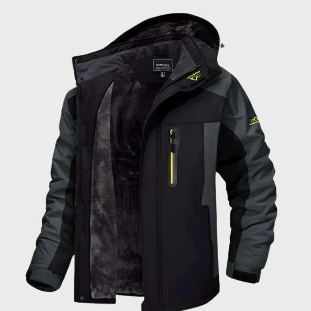 Chaqueta impermeable con capucha para hombre — Forro polar térmico