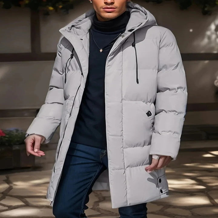 Chaqueta larga de invierno impermeable para hombre