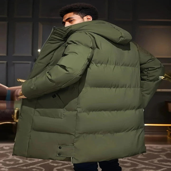 Chaqueta larga de invierno impermeable para hombre