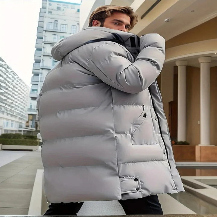 Chaqueta larga de invierno impermeable para hombre